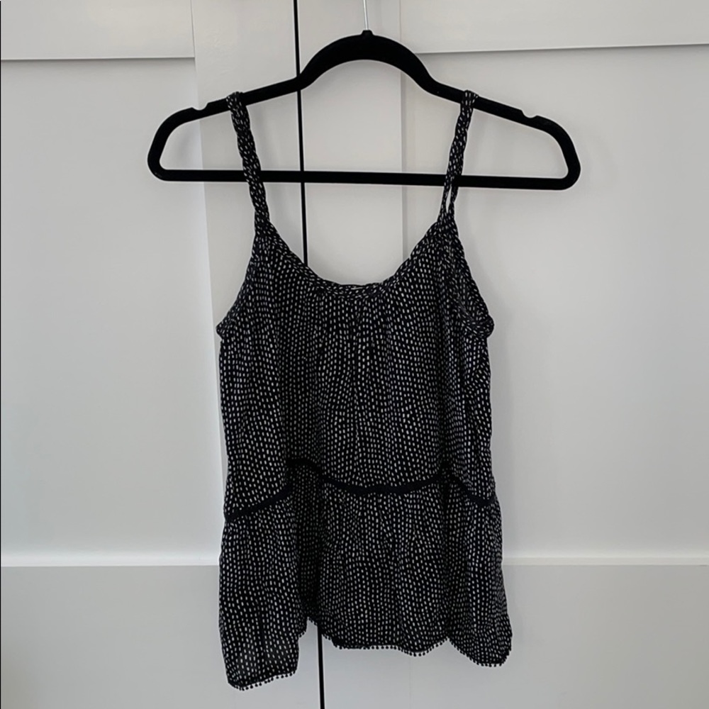 Patterned Flowy Tank with Braided Accent